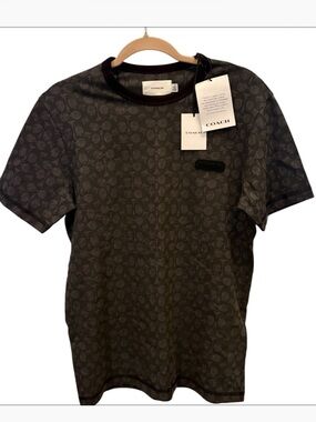 Coach Charcoal Signature Essential T-Shirt Cotton Size XS
